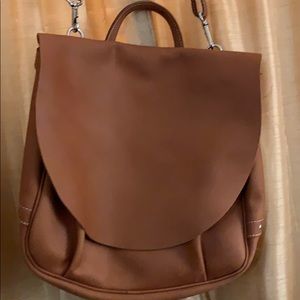 Wheat colored suede cross body